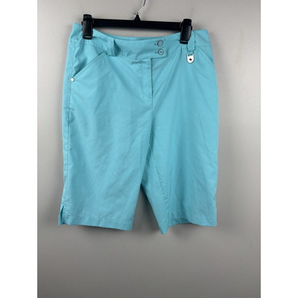 Golf America Bermuda Shorts Women's 8 Aqua Blue Casual Beach Summer